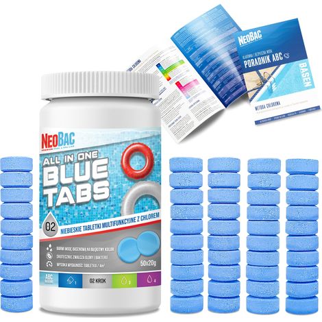 NeoBac BLUE TABS Multifunktions-Pooltabletten 50 Stück.
