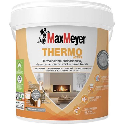 MaxMeyer Pittura Thermo Termica Termoisolante 0,75L Bianco Opaco Aerogel per Interni