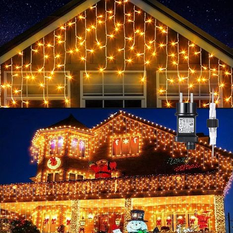 Lichtvorhang, iP44 10 m, 300 LDE, anschließbar, für den Außenbereich, Lichtvorhang, 8 Modi, LED-Lichtgirlande, Schlafzimmer, Fadenvorhang, Fenster, Balkone, Weihnachten, Party, Bar