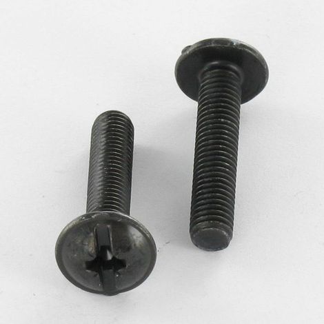Vis Poelier tête ronde large TRL POZI et fendu M6X20 Acier zingué noir-400 pièces (1/5)