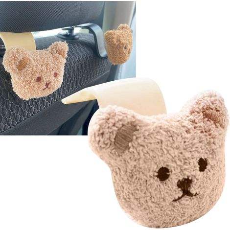 Auto-Handtaschenhalter, Bärenmotiv, einfache und sichere Befestigung, aus weichem Kunststoff, Kopfstützenhalterung für Fahrzeug, für Taschen und Flaschen, Typ 3 (1/5)