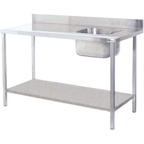 Table de chef avec évier à droite - long. 1600 mm - AFI COLLIN-LUCY