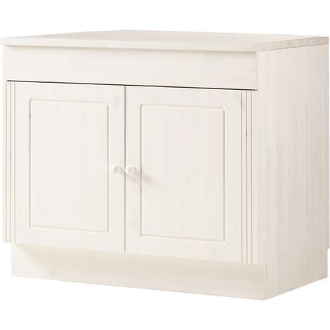 Anita-Armoire évier avec 2 portes en pin blanc (1/5)