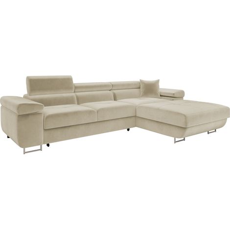 Sofá rinconero Comfivo Vinetum II, Polo 872, Función de descanso, Almacenaje, 280x170x70cm, 0