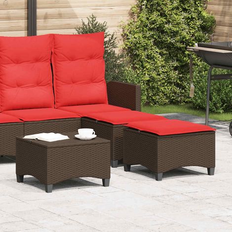 vidaXL Sgabelli Giardino con Cuscini 2pz Marrone 55x55x36cm Polyrattan (1/5)