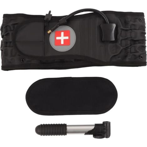 Back Decompression Belt Inflatable Relaxing Muscles Traction Function TPU Material Lower Back Support Black Silver Inflator Belt L (1/5)