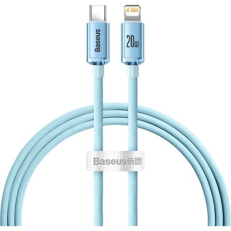 Cavo Baseus Crystal Shine da USB-C a IP, 20W, 1,2 m (blu) (1/5)
