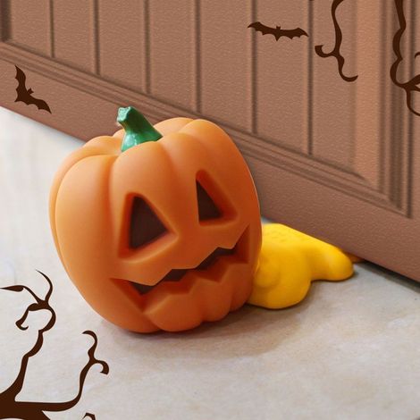 Sans trou Halloween citrouille porte aspiration main extension porte aspiration anti pincement dessin animé porte aspiration porte poignée pare chocs antidérapant anti rayures sécurité porte aspiratio (1/5)