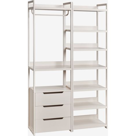 Armario modular abierto de 2 piezas con cajones y estantería en hierro Velunis SKLUM
