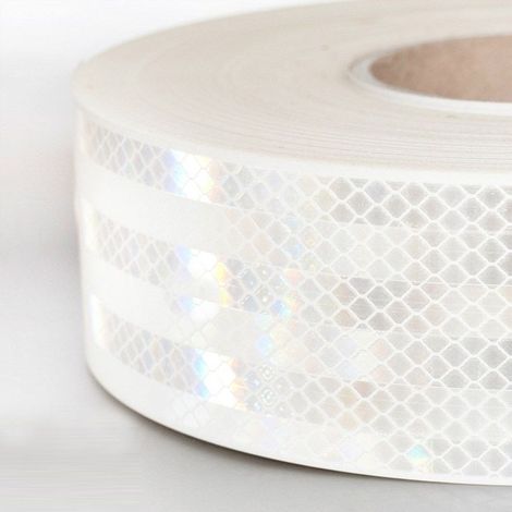 Nastro adesivo omologato retroriflettente 3M™ Diamond Grade 983 per la bordatura dei veicoli (Rosso, Bianco o Giallo) - Colore: Bianco - Lunghezza: 10 metri (1/5)