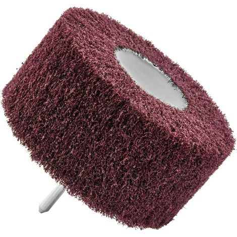 Roue Abrasive en Mousse pour Perceuse - Nylon Extrudé + Grains Corindon - Grain 80 - Nettoyage et Décapage Tous Supports Bois et Métal (1/3)