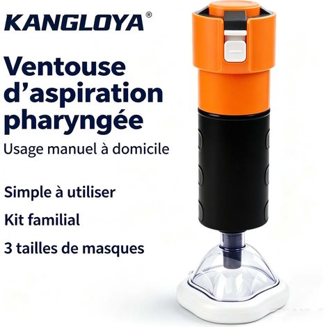 Aspirateur à dépression pharyngé d'urgence anti-étouffement, dispositif de premiers secours familial avec 3 masques de tailles différentes (1/4)