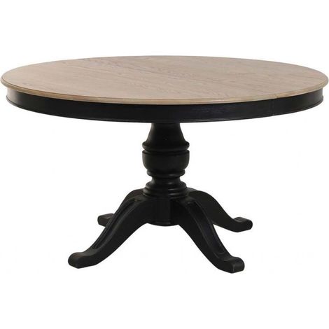 Table ronde extensible pour 6 à 10 pers - Bois - Noir - Interior's (1/5)