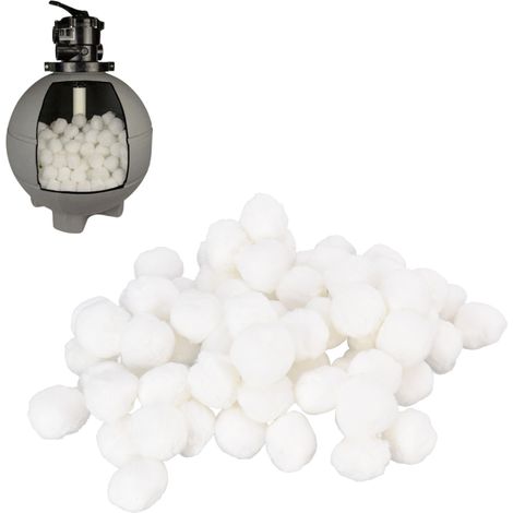 Filtres de Piscine en Fibre Blanche 700g - Billes de Filtration pour Traitement des Eaux et Support Bactérien-AUTRES (1/5)