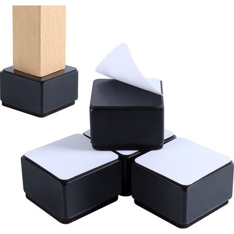 Bed Risers Furniture Risers Add 2 Inch Height, Solid Steel Supports 10,000 Pounds, Table, Chair or Sofa Riser, Set of 4 Furniture Risers (1/5)