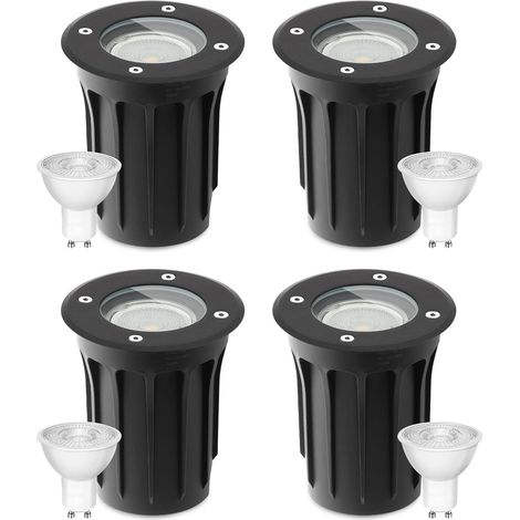 Spot Encastrable Exterieur sol Carré Pour Gu10, Spot Led Encastrable Exterieur IP67 Étanche 3W 230V 3000K Blanc Chaud, Spot Led Extérieur Encastrable pour Jardin Chemin Parc Cour (1/5)