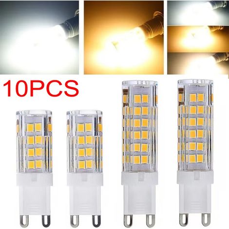 Lot de 10 ampoules LED G9 de 3 W, 5 W, 7 W, 9 W et 20 W (220 V CA), LED SMD 2835, remplaçant les ampoules halogènes de 30/150 W pour usage domestique. (1/5)