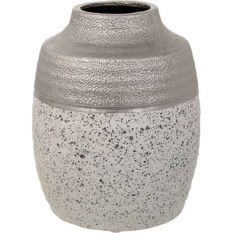 Jarrón de cerámica plateado 16x16x20 (1/5)