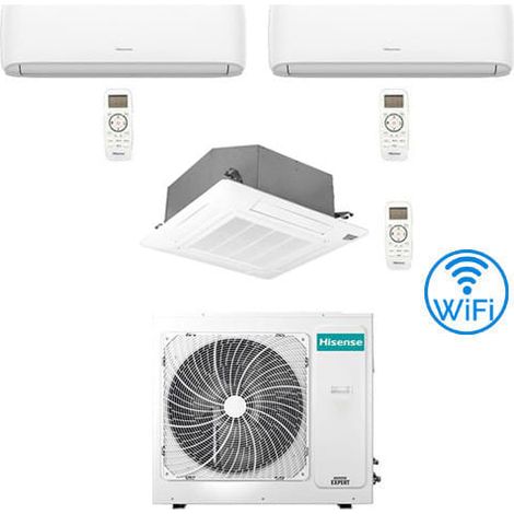 Hisense Hi Comfort Klimaanlage plus 4-Wege-Kassette Wifi R32 Trial Split Inverter 9000 + 9000 + 12000 BTU mit E.U. 3AMW72U4RJC Klasse A++/A+ (1/5)