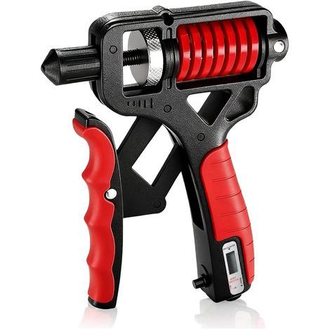 Verstellbarer Griffkrafttrainer 5,7–165 kg – Trainer für Griff- und Unterarmkraft beim Gewichtheben, Klimmzügen und Fitness – Sport, Fitnessstudio, Zuhause – Rot (1/5)