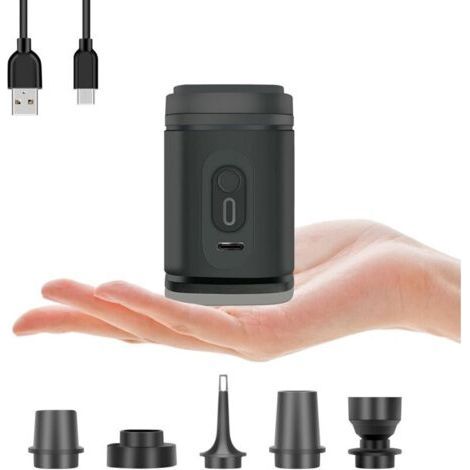 Rechargeable Electric Air Pump - Convenient Inflation Device for Air Mattresses, Inflatable Boats and Swimming Pools - Quick Mini Pump with 5 Attachments for Mattress and Floats (1/5)