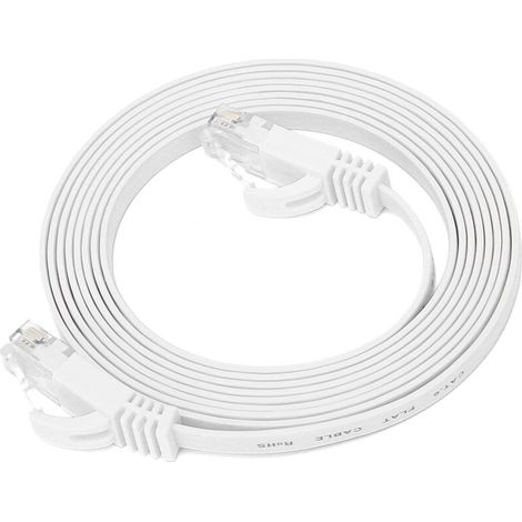 Cble Ethernet CAT6 Gigabit, 8 curs, paire torsadée, cavalier réseau, fil de cuivre plat, fournitures, 2 mètres