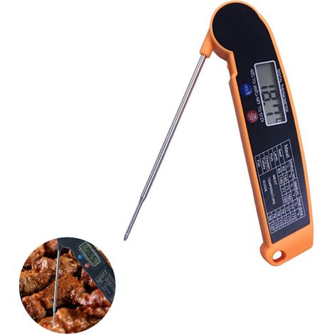 Termómetro para alimentos, termómetro para parrilla, termómetro digital plegable para carne, sonda para alimentos, termómetro para agua y leche, electrodoméstico de cocina (1/5)