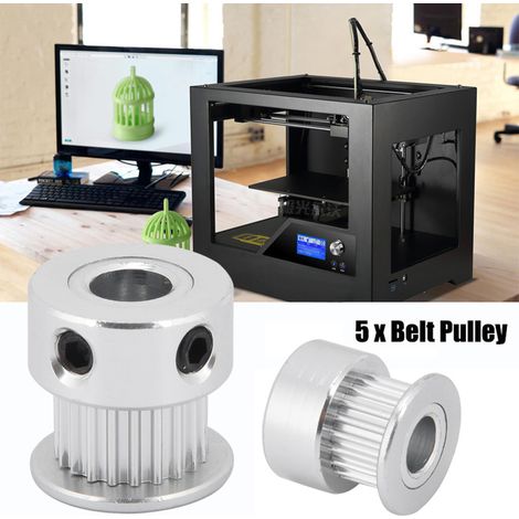 Lot de 5 poulies de distribution synchrones 2GT à 20 dents, alésage de 6,35 mm, pour imprimante 3D (1/5)