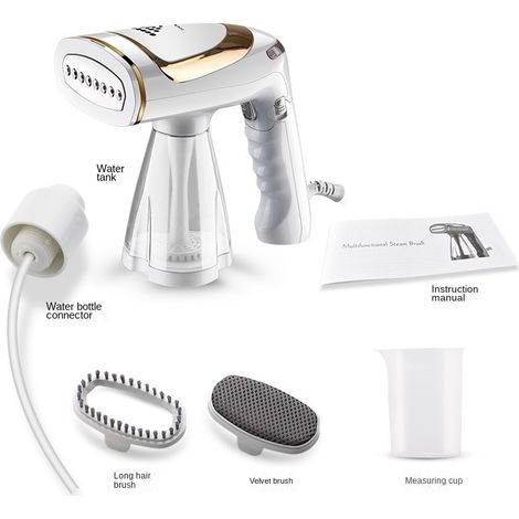 Défroisseur vapeur portable blanc pliable, fer vapeur sec humide réglable pour repassage et voyage (1/5)