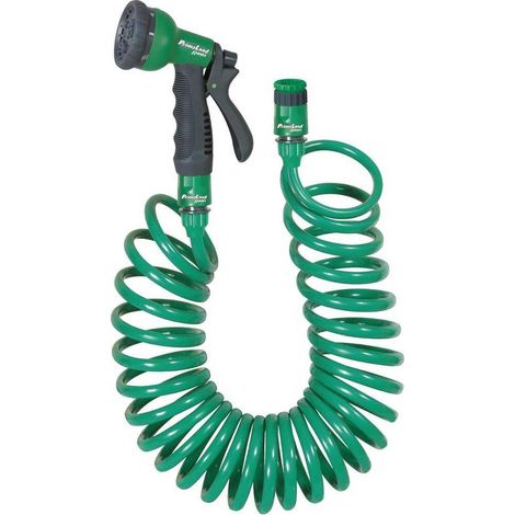 Tuyau Spiralé 15m - Pistolet Multijets - Flexible et Résistant - Idéal pour Arrosage - D-Work