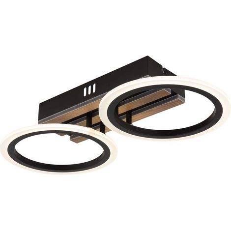 Deckenlampe Deckenleuchte Wohnzimmerlampe Holzoptik schwarz CCT LED L 44,5 cm