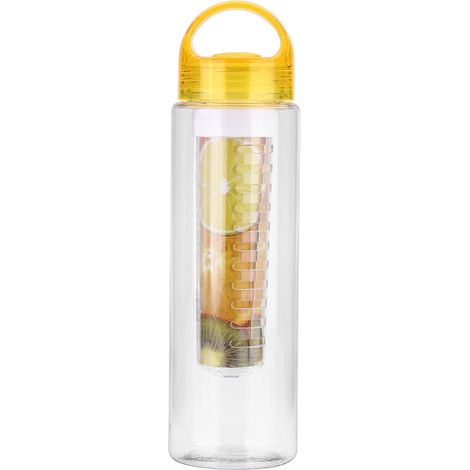 1 Bouteille eau 700 ml,plastique jaune,infuseur fruits amovible,étanche,sport plein air (1/5)