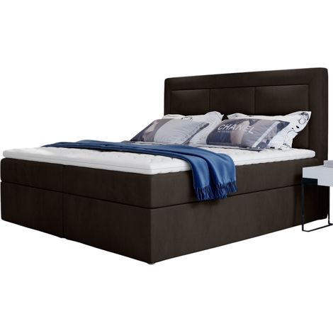 Lit continental velours marron Balore-140x200 (1/5)