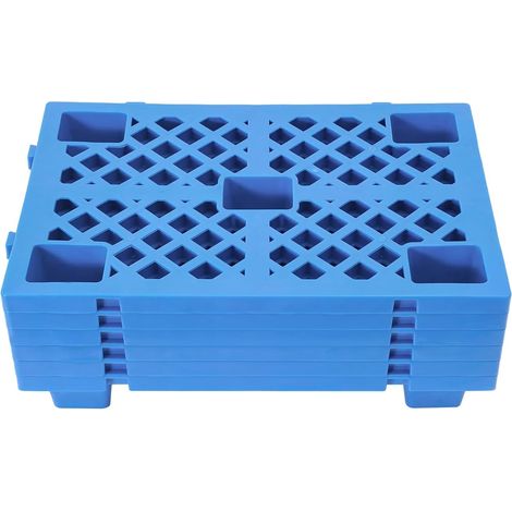Lot de 6 galets en plastique, palets de stockage interlock pour entrepôts, usines, centres logistiques, installations de stockage 60 x 40 x 10 cm