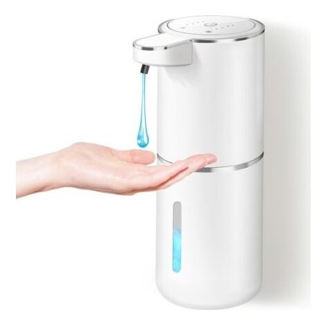 Distributeur de Savon Automatique,380 ML USB C Rechargeable Distributeur de Savon Liquide avec 4 Niveaux Ajustablest (1/4)