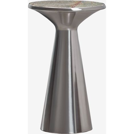 Table d'appoint ronde Ø30 cm en acier inoxydable Selmalis SKLUM Marbre vert Forest (1/5)