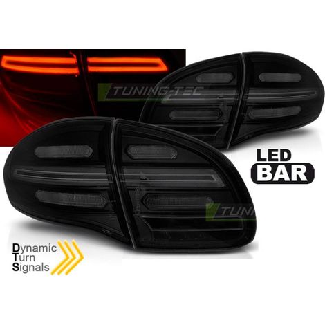 Paire de feux arriere Porsche Cayenne 10-15 FULL LED Noir Fume (1/4)