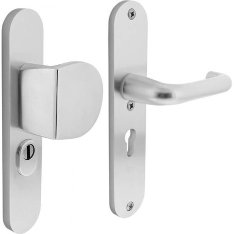 Quincaillerie de porte d’entrée ovale Vurano Protection anti-traction PC 55mm acier inoxydable - 0082.379629 (1/2)