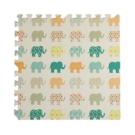 Tappeto puzzle antiscivolo elefante 60x60cm 4 pezzi bambini esterno interno gioco