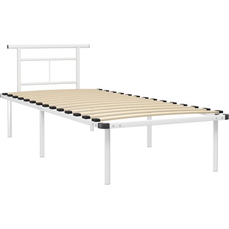 Maison Exclusive - Bettgestell Weiß Metall 90x200 cm