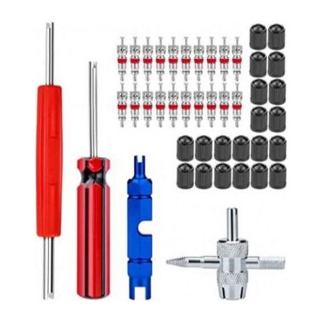 44pcs-Demonte Obus Valve Kit D'outils Réparation Démonte Obus de Valve Double et à Une Tête Remplacement Velo Moto (1/5)
