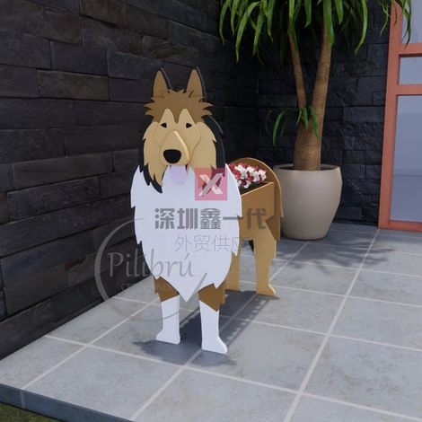 Independent Station Cross-Border E-Commerce Neue Artikel Gartendekorationen Kunstblumentopf Hunde-Pflanzgefäß Rustikaler Schäferhund-Blumentopf 3424 (1/3)