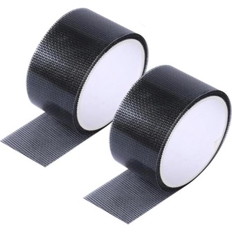 (Noir)Moustiquaire Fenetre Réparation Ruban Adhésif, 2 Rouleaux Insect Ecran Scotch 5cmx2m, Filet Anti Insecte Patch Autocollant pour Fenêtres Portes Balcons Moustiquaires