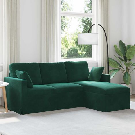 Sofa Dunkelgrün 198 x 134 x 80 cm Samt (1/5)