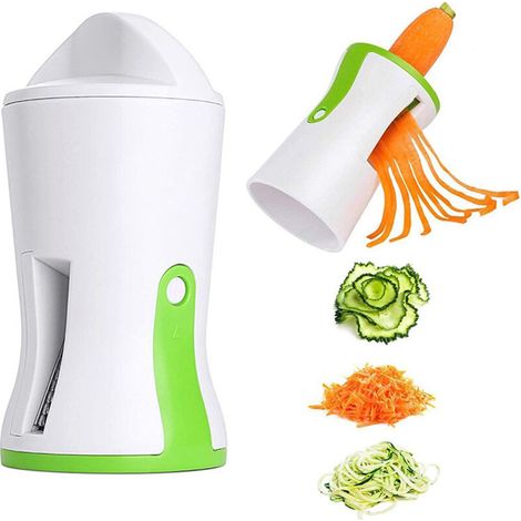 Deux éplucheurs 2 en 1, coupe-pommes de terre et spiraliseur de carottes, boîtier en PP blanc