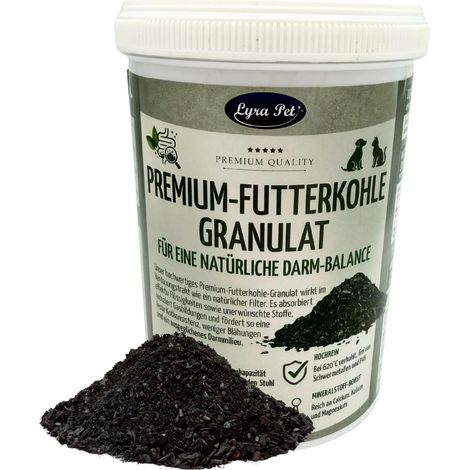 500 g (2 x 250 g) Lyra Pet® Premium-Futterkohle Pflanzenkohle Granulat für Hunde & Katzen (1/5)