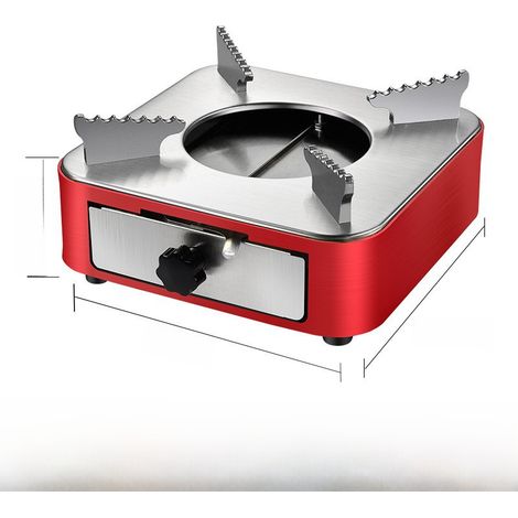 Réchaud à alcool en acier inoxydable, base de casserole sèche haut de gamme pour la restauration, les hôtels, les dortoirs commerciaux, les petits chauds (rouge avec tiroir) (1/5)