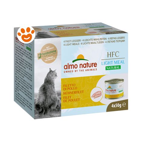 Almo Nature Cat HFC Light Meal Natural Filetto di Pollo - Confezione 4×50 Gr -