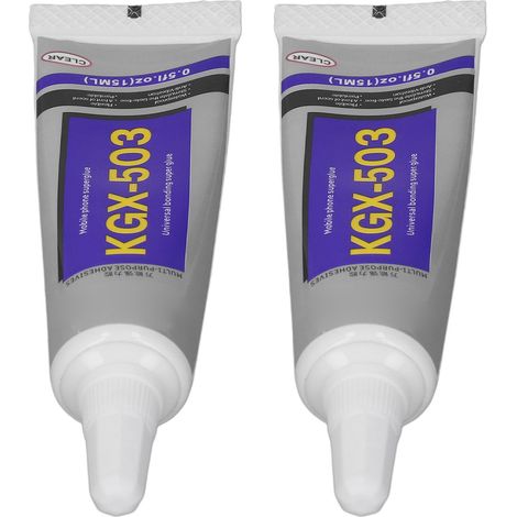 Lot de 2 tubes de 15 ml de colle silicone cyanoacrylate à prise rapide pour cadres, idéale pour la réparation électronique (colle blanche). (1/5)