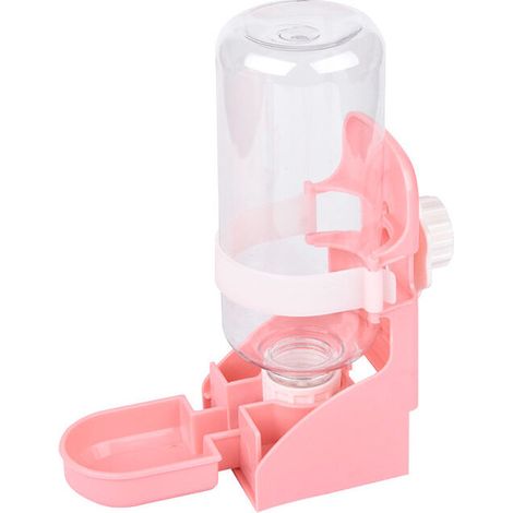 Mangeoire à eau pour lapin de 480 ml,distributeur d'eau en suspension pour animal domestique, petit animal, bol automatique pour lapin, chinchilla, hérisson, furet, hamster(rose) (1/5)